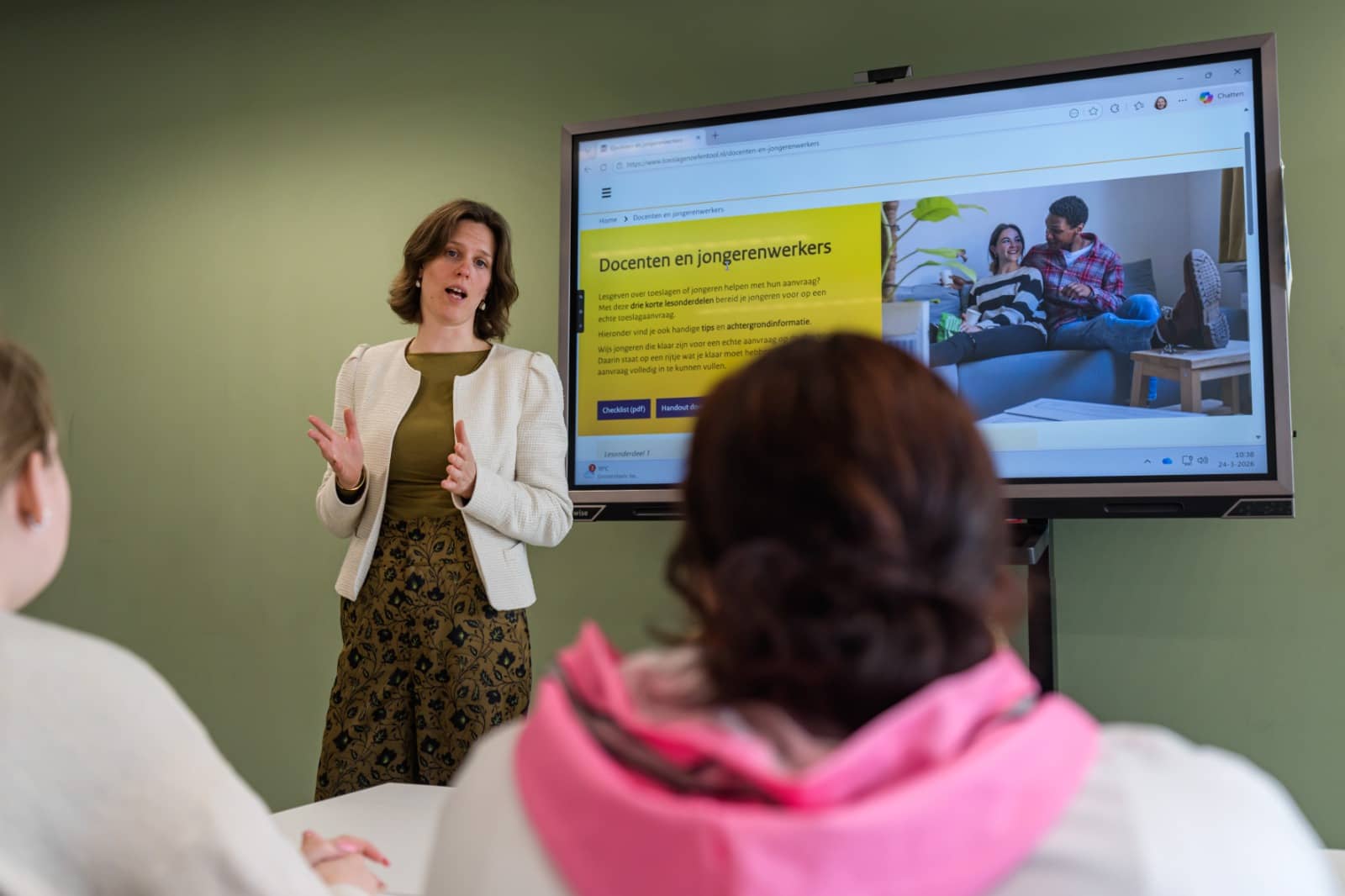 Melinda Schuurmans voor de klas